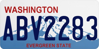 WA license plate ABV2283