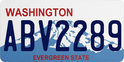 WA license plate ABV2289