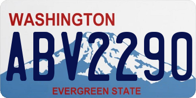 WA license plate ABV2290