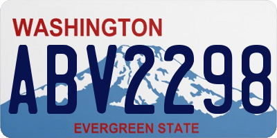 WA license plate ABV2298