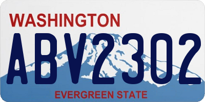 WA license plate ABV2302