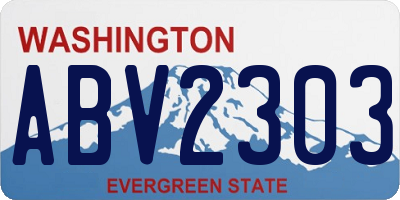 WA license plate ABV2303