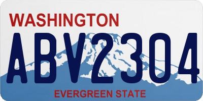 WA license plate ABV2304
