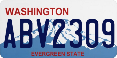 WA license plate ABV2309