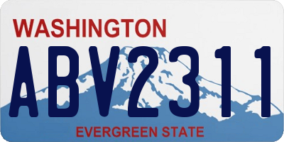 WA license plate ABV2311