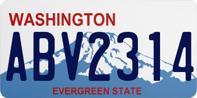 WA license plate ABV2314
