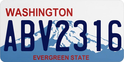 WA license plate ABV2316
