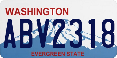 WA license plate ABV2318