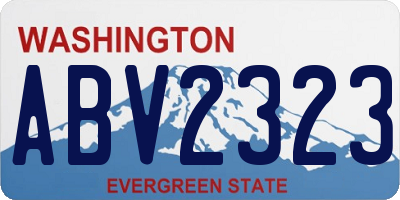 WA license plate ABV2323