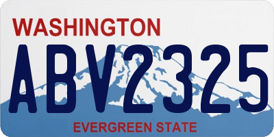 WA license plate ABV2325