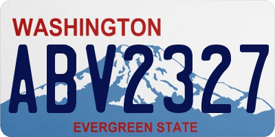 WA license plate ABV2327