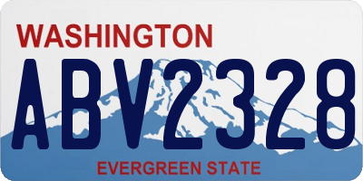 WA license plate ABV2328