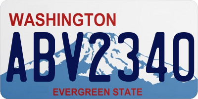 WA license plate ABV2340