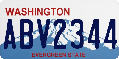 WA license plate ABV2344