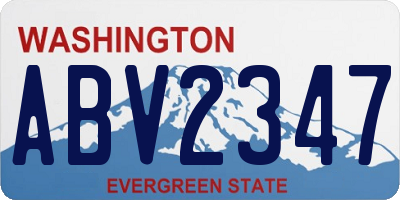 WA license plate ABV2347