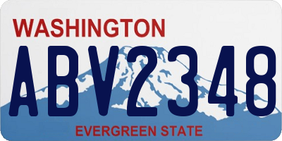 WA license plate ABV2348