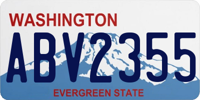 WA license plate ABV2355