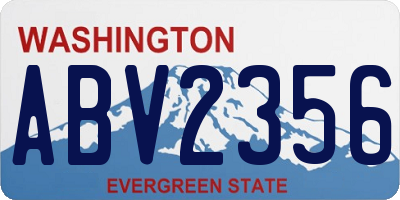 WA license plate ABV2356