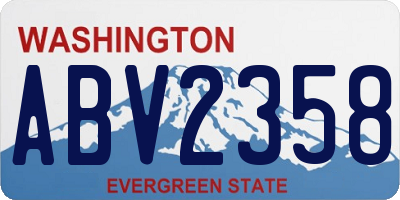 WA license plate ABV2358