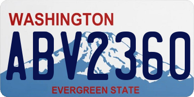 WA license plate ABV2360
