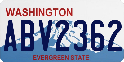 WA license plate ABV2362