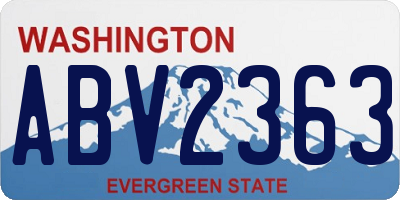 WA license plate ABV2363