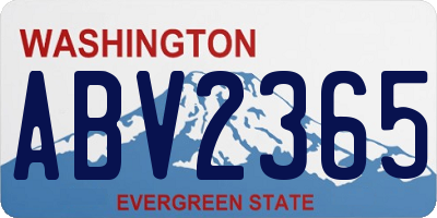 WA license plate ABV2365