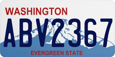 WA license plate ABV2367