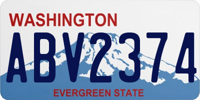 WA license plate ABV2374