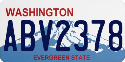 WA license plate ABV2378
