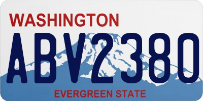 WA license plate ABV2380