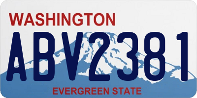 WA license plate ABV2381