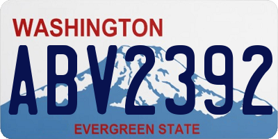 WA license plate ABV2392