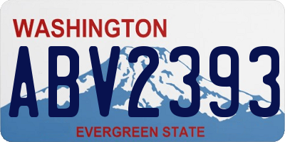 WA license plate ABV2393