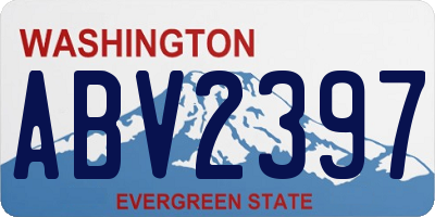 WA license plate ABV2397