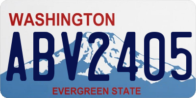 WA license plate ABV2405