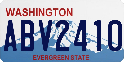 WA license plate ABV2410