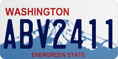 WA license plate ABV2411