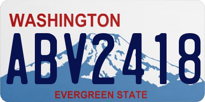 WA license plate ABV2418