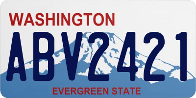 WA license plate ABV2421