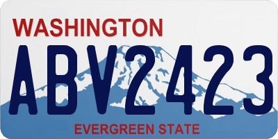 WA license plate ABV2423