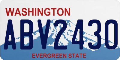 WA license plate ABV2430