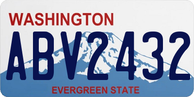 WA license plate ABV2432