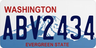 WA license plate ABV2434