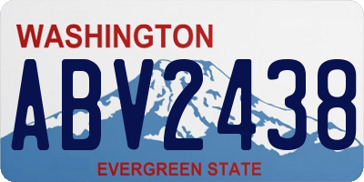 WA license plate ABV2438