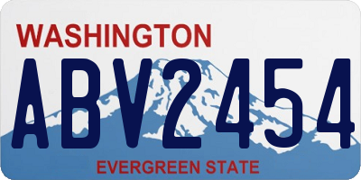 WA license plate ABV2454