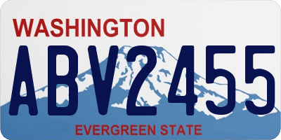 WA license plate ABV2455