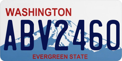 WA license plate ABV2460