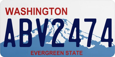 WA license plate ABV2474