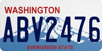 WA license plate ABV2476